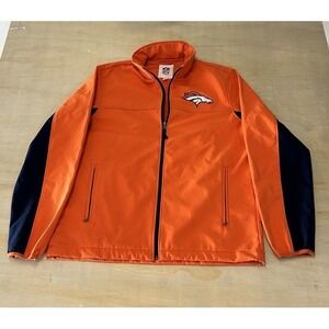 Denver Broncos NFL Men's Orange Navy Zip Up Jacket Large NFL Logo